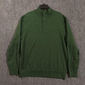 Southern Tide Sweater Mens XL‎ Green Merino Wool Quarter Zip Skipjack Pullover